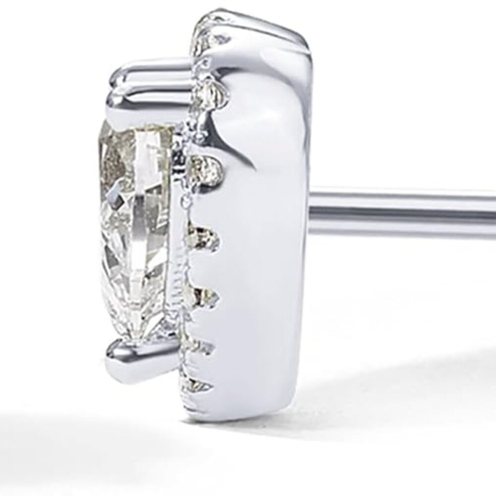 14K Gold Plated 925 Sterling Silver Post Brilliant Round Faux Diamond Halo Earri